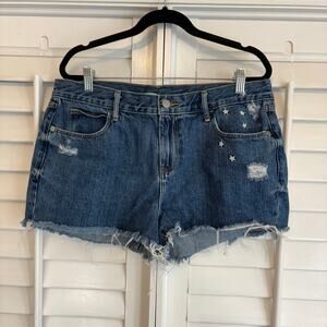 Old Navy Boyfriend Star Embroidered‎ Jean Shorts Size 12